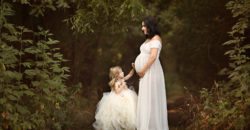 maternity daughter white elegance outdoor earthy Dallas photography