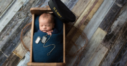 newborn baby boy military rustic navy blue Southlake photography
