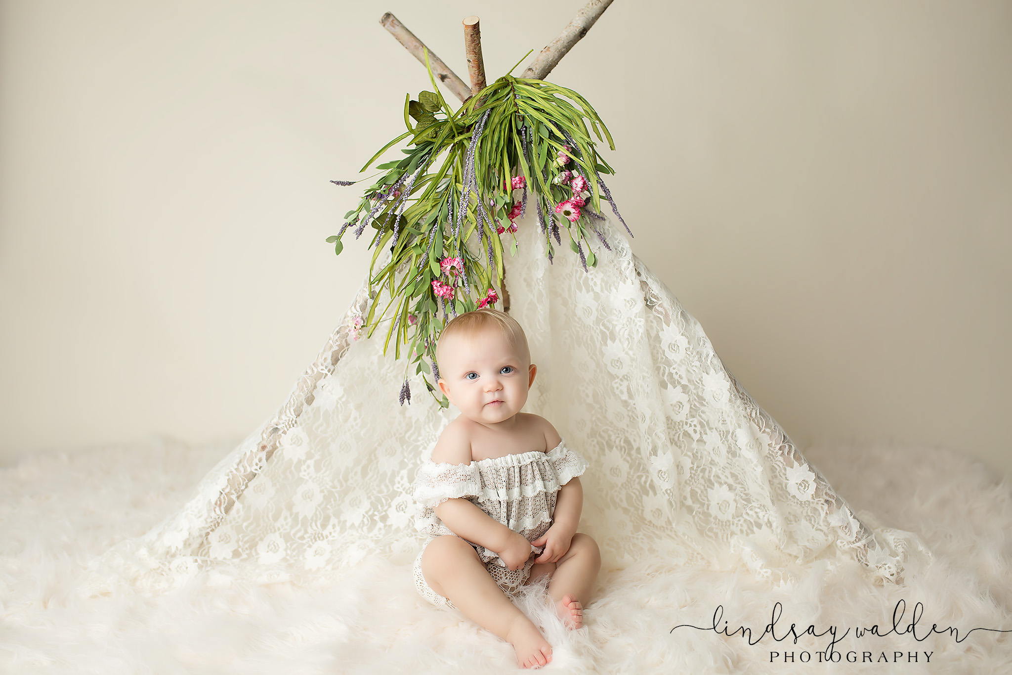 Baby girl walker teepee gorgeous sweet lace dallas photography