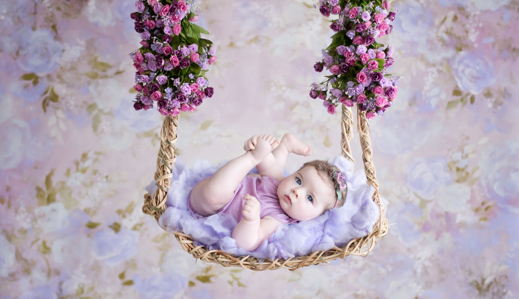 baby girl swing flowers girlie beautiful Dallas photography