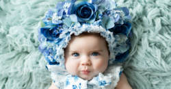 baby girl flower bonnet sweet simple Fort Worth photography