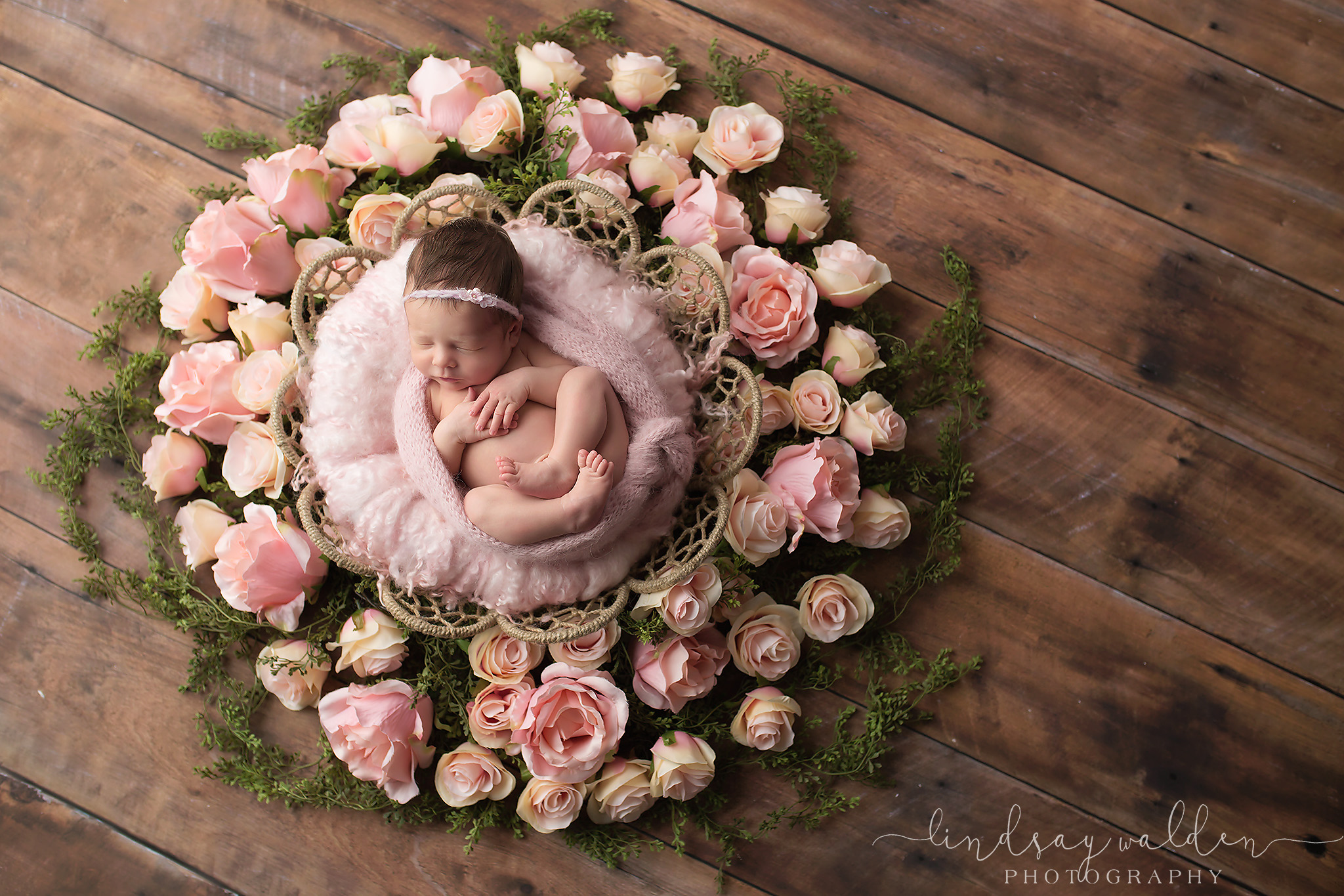 newborn in flower wreath dallas texas