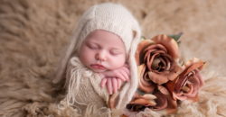 newborn baby girl bunny neutral sophistication Fort Worth photography