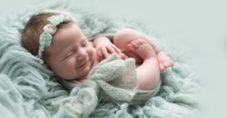 baby girl simple sophisticated soft beautiful teal Fort Worth photography