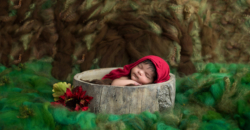 newborn baby girl masterpiece collection little red riding hood Dallas photography
