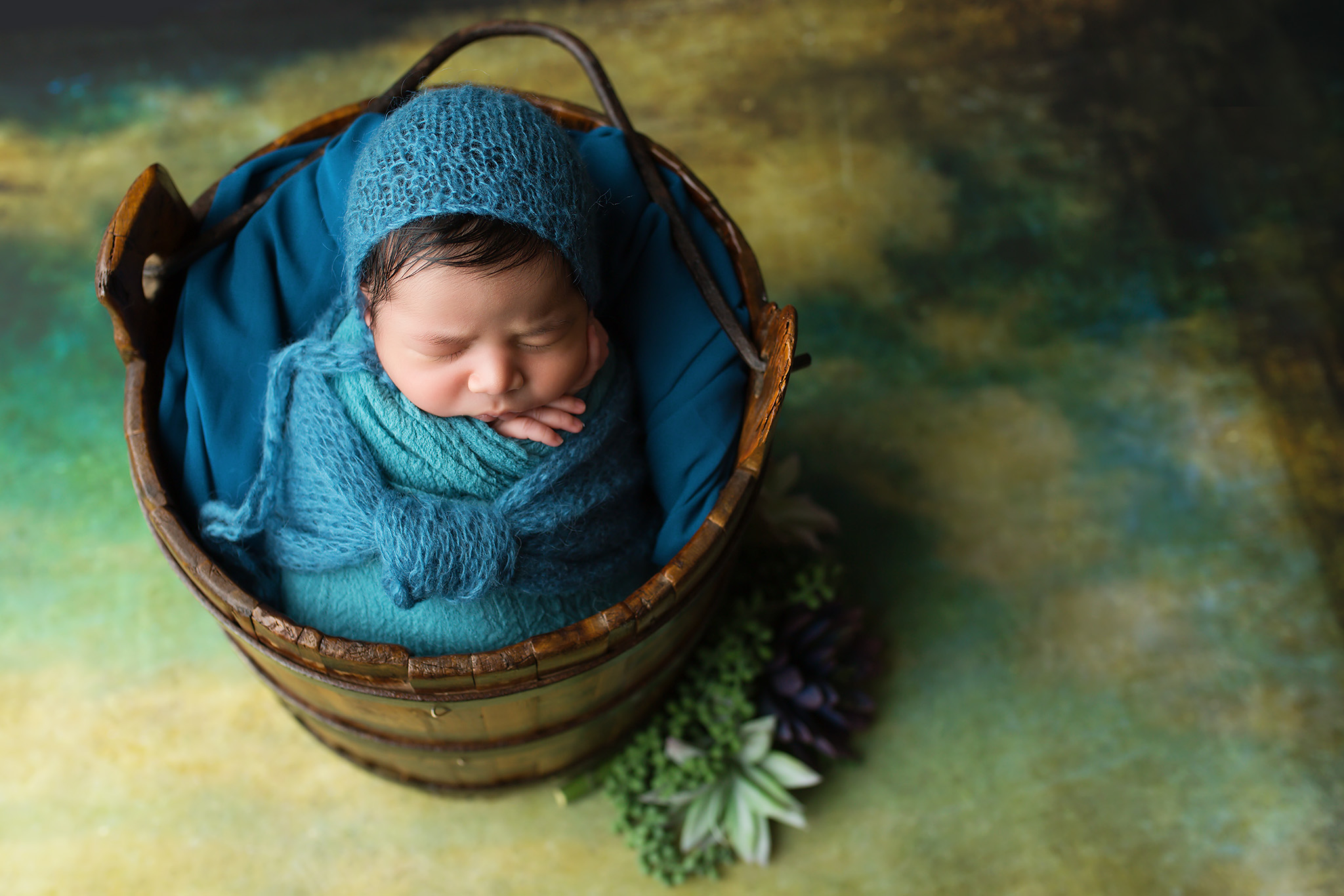 newborn baby boy earthy jewel tones Dallas newborn photography