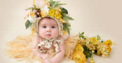 baby girl garden flowers unique beautiful elegant Dallas photography