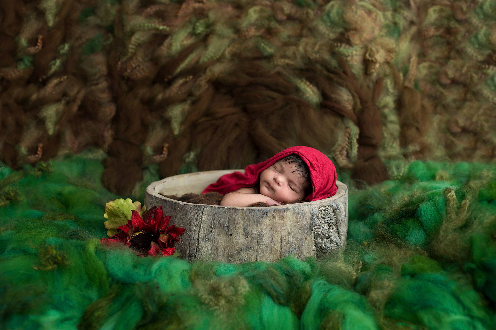 newborn baby little red riding hood dallas newborn photographer fairy tale newborn