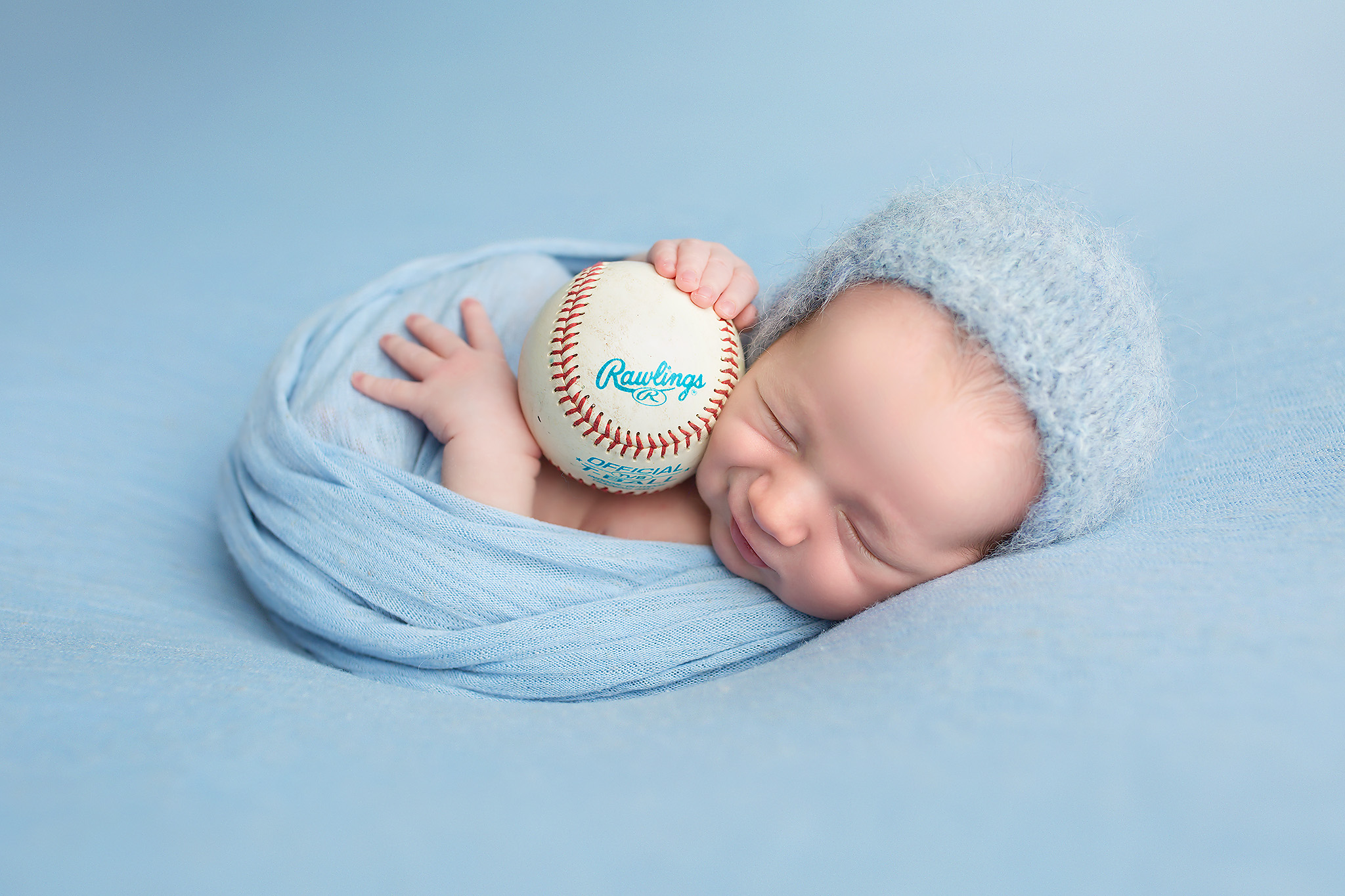 baby boy baseball portrait