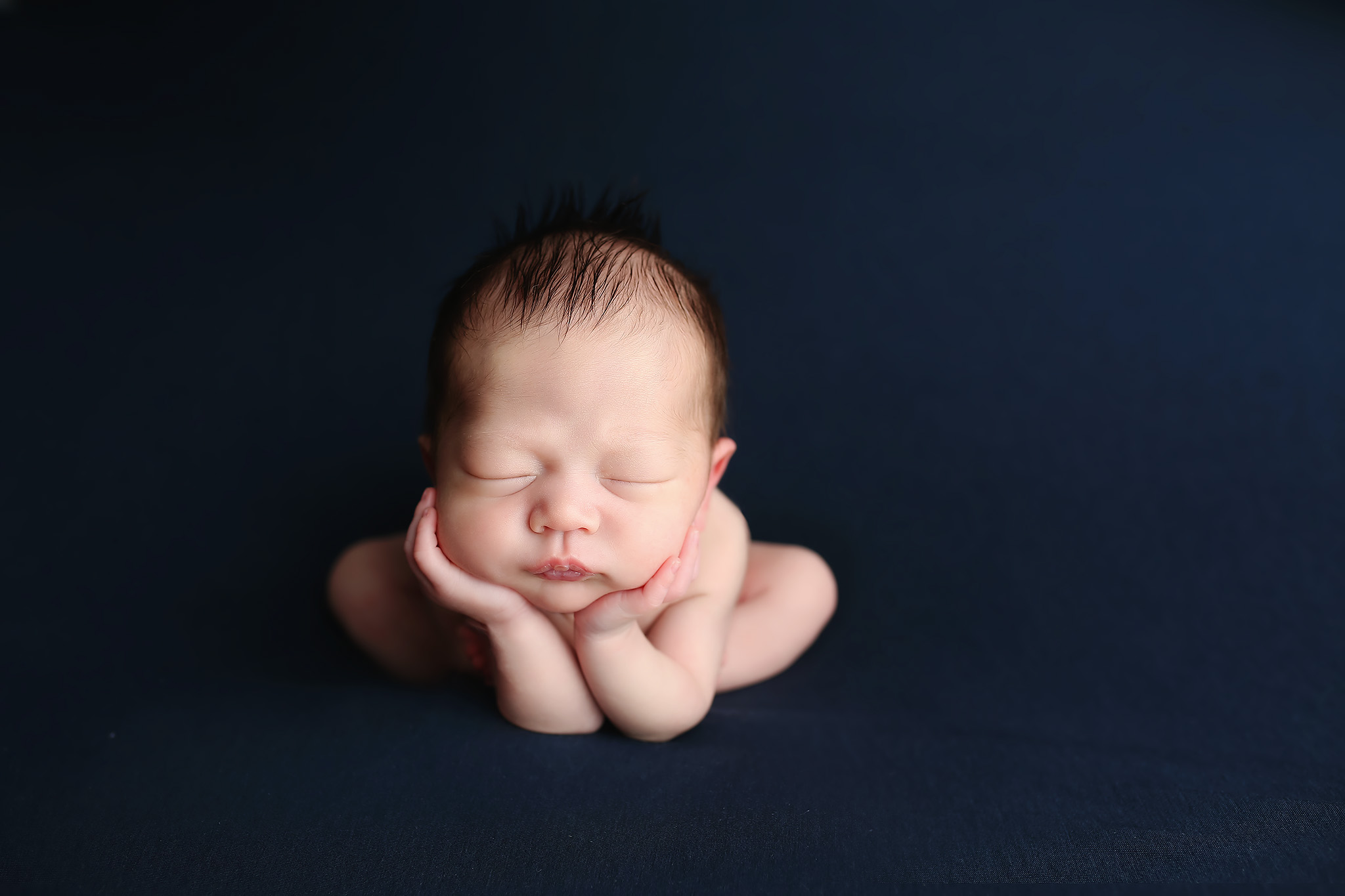 dallas fort worth newborn photography session baby boy in blue