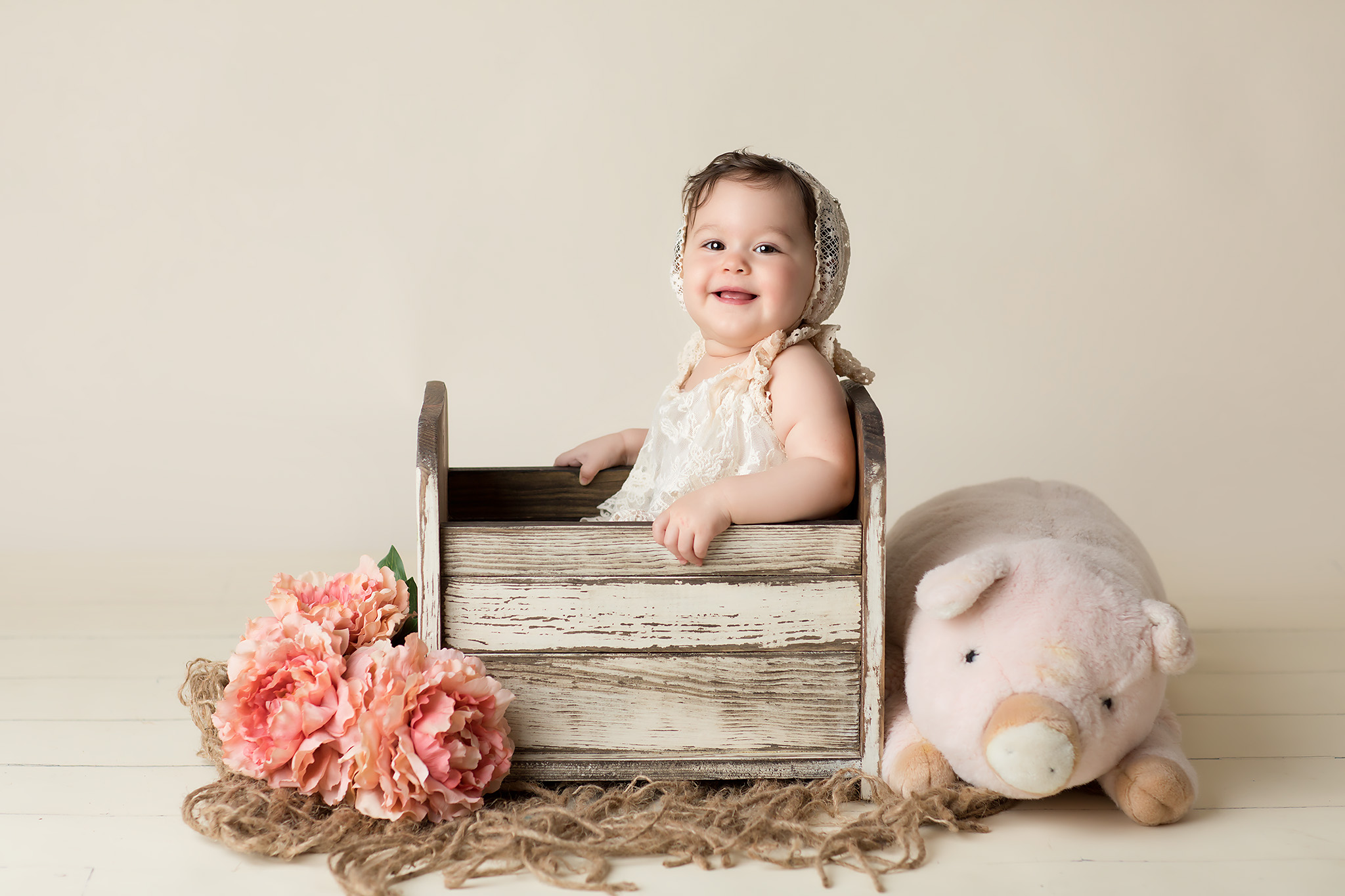 cute baby in studio photoshoot in Dallas