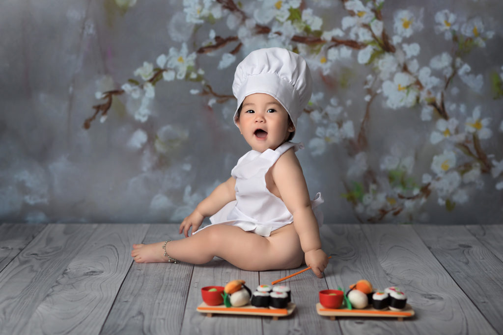 milestone sessions baby sushi chef