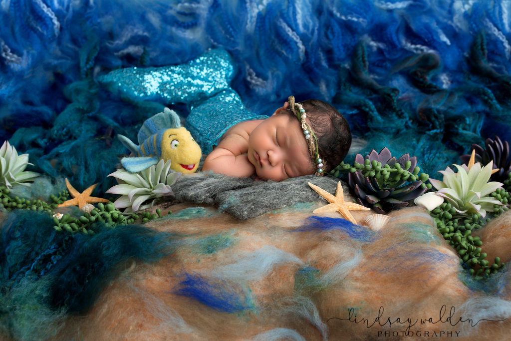 little mermaid newborn photo dallas