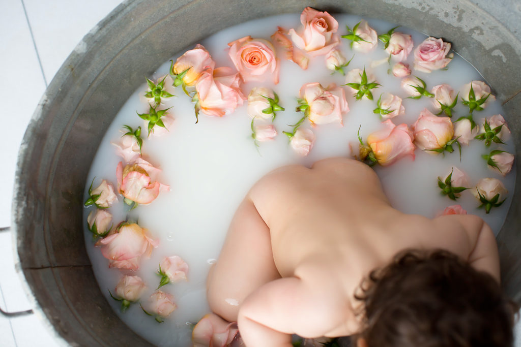 baby milk bath Dallas photographer