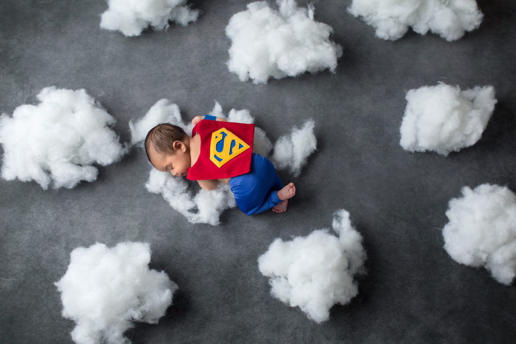 newborn superman costume dallas photographer