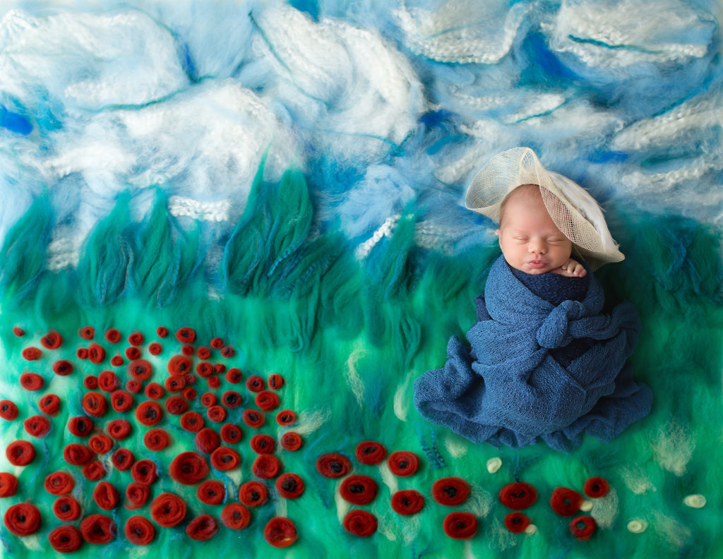 newborn monet poppies dallas photographer costumed newborns