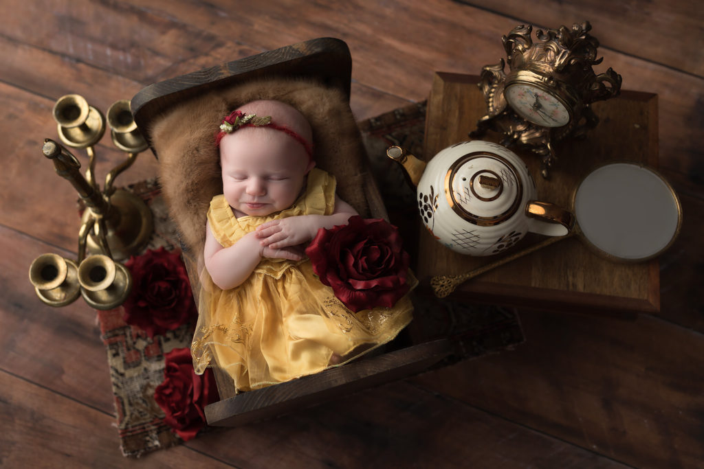 Newborn belle costume dallas photographer