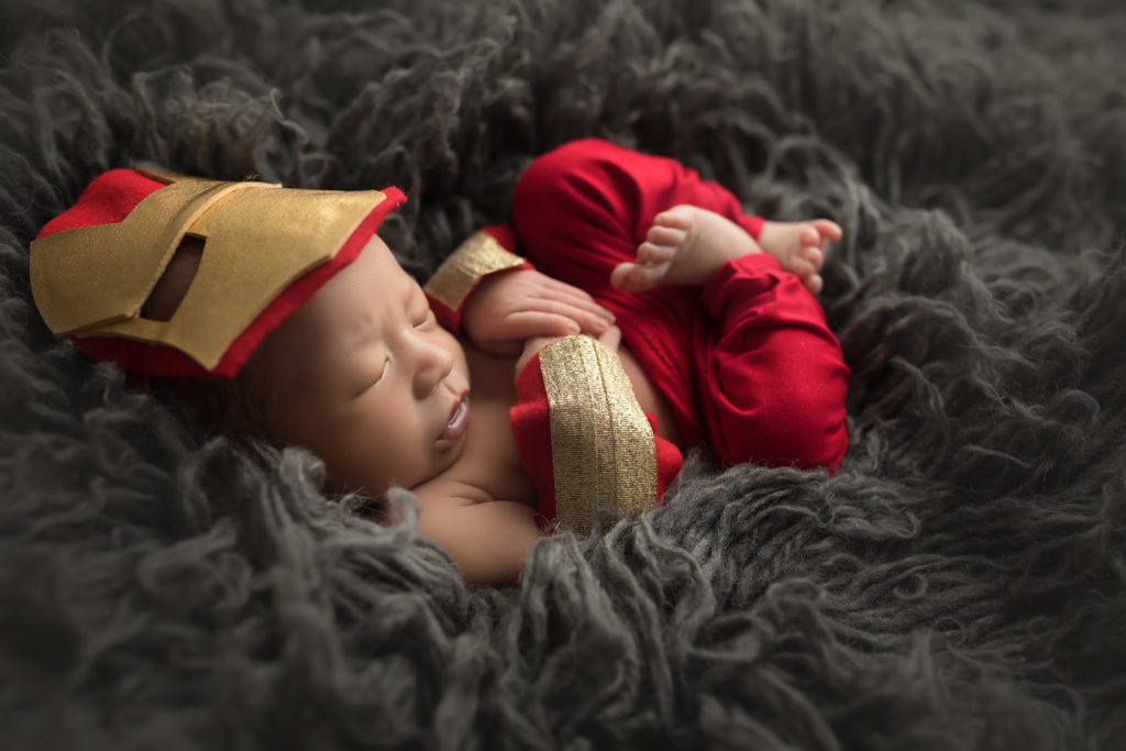 iron man newborn costume dallas photographer
