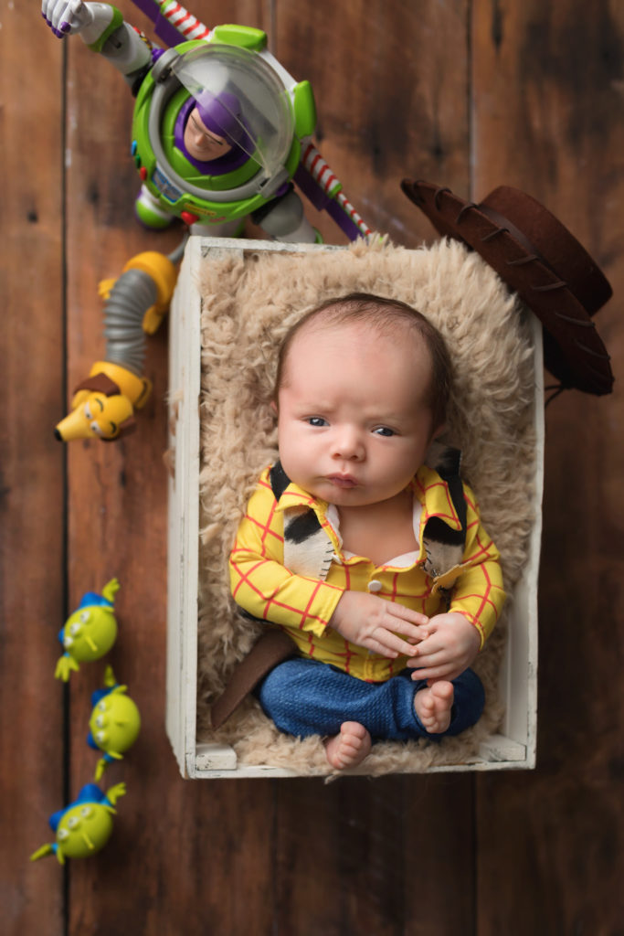 newborn woody costume dallas photographer