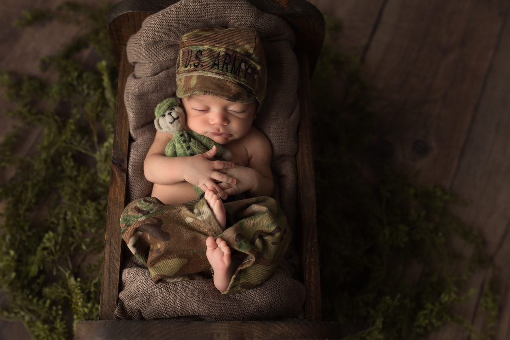 newborn army costume dallas photographer