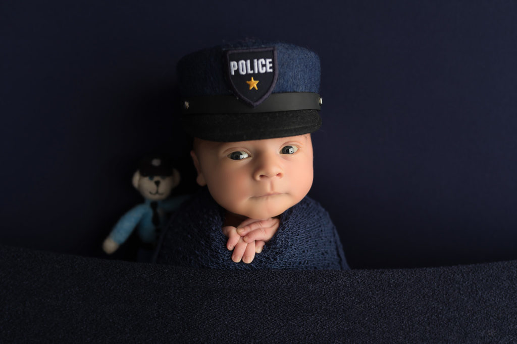 newborn police costume dallas photographer