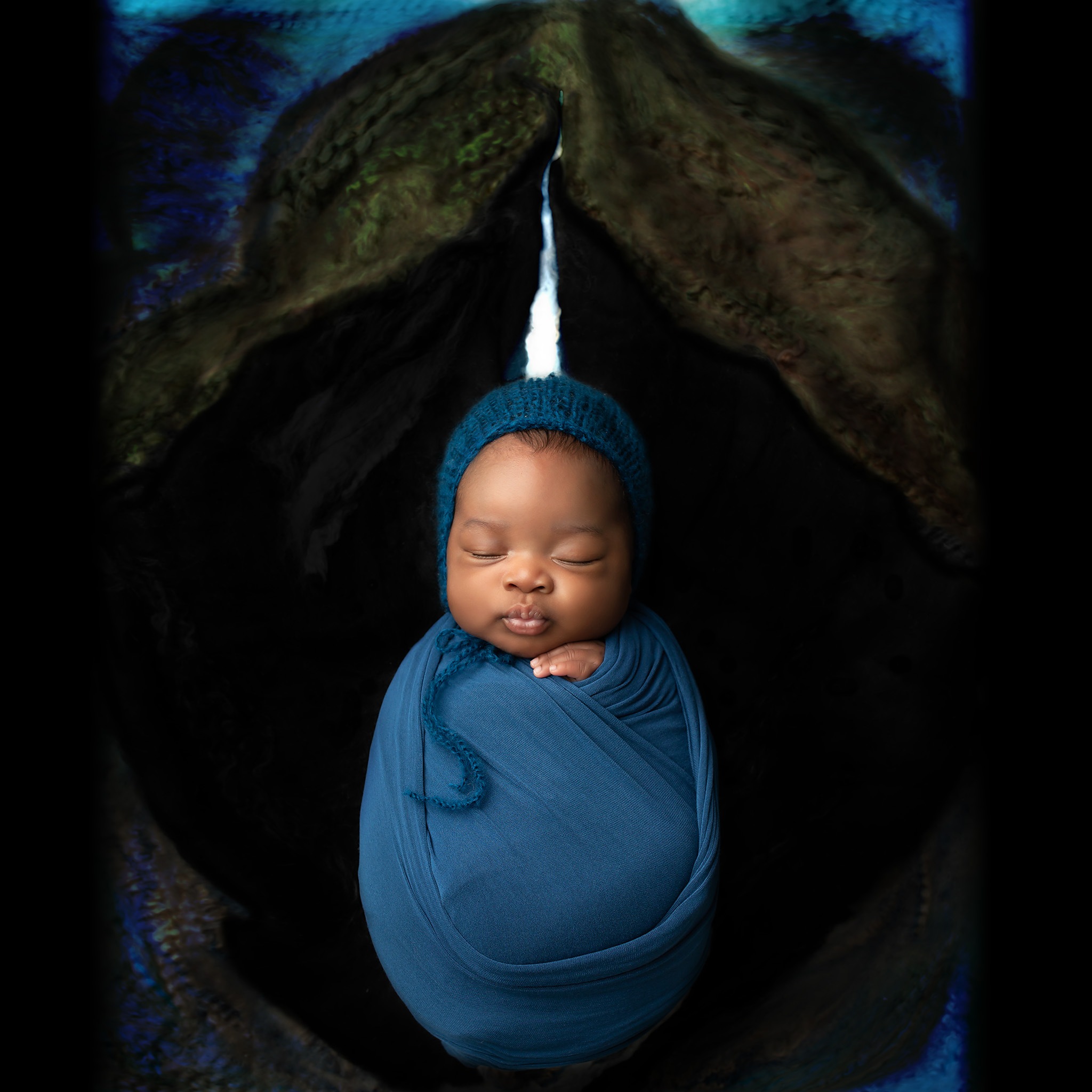 georgia okeefe inspired newborn photo