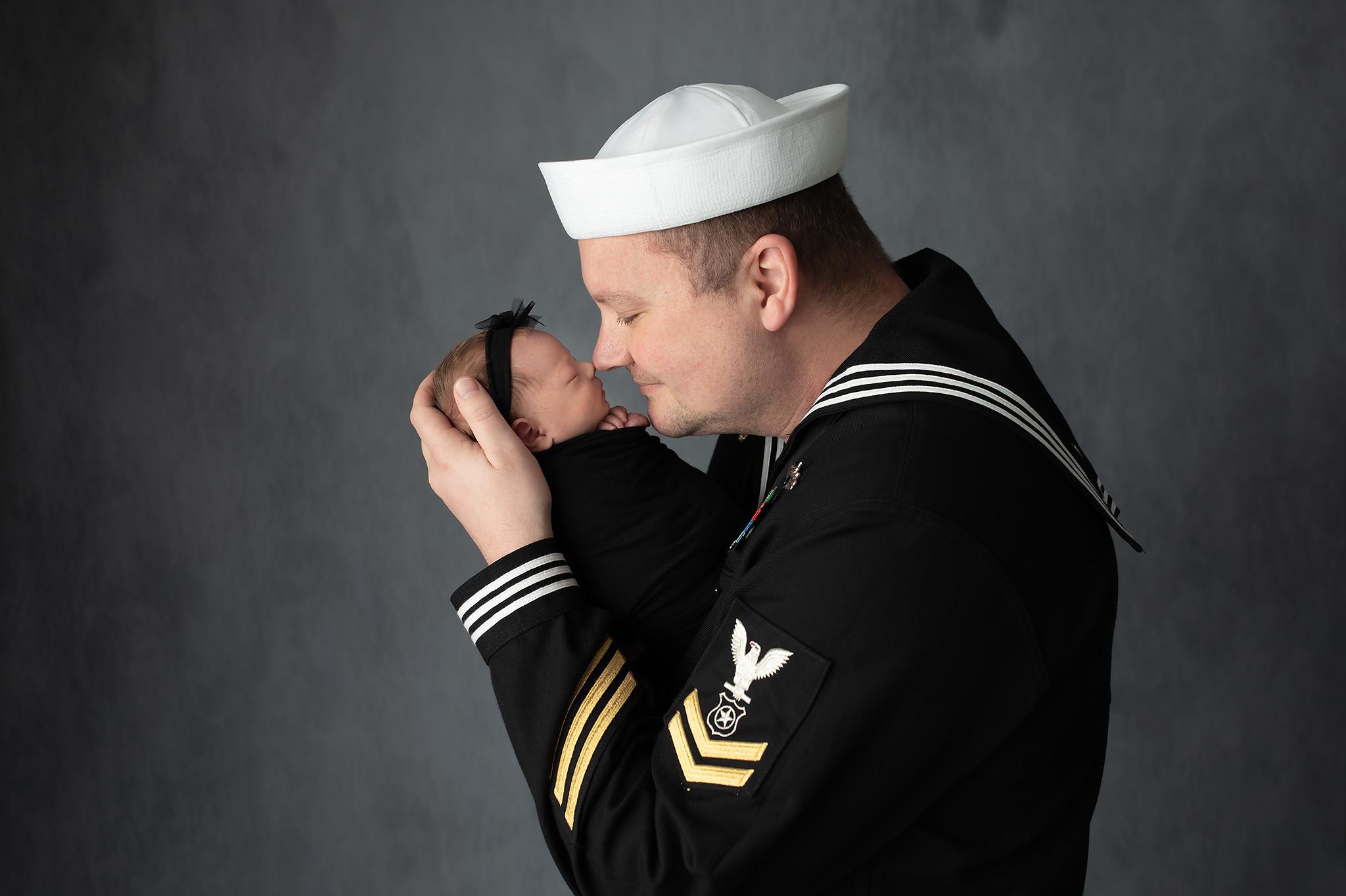 Newborn Photos with marine uniform