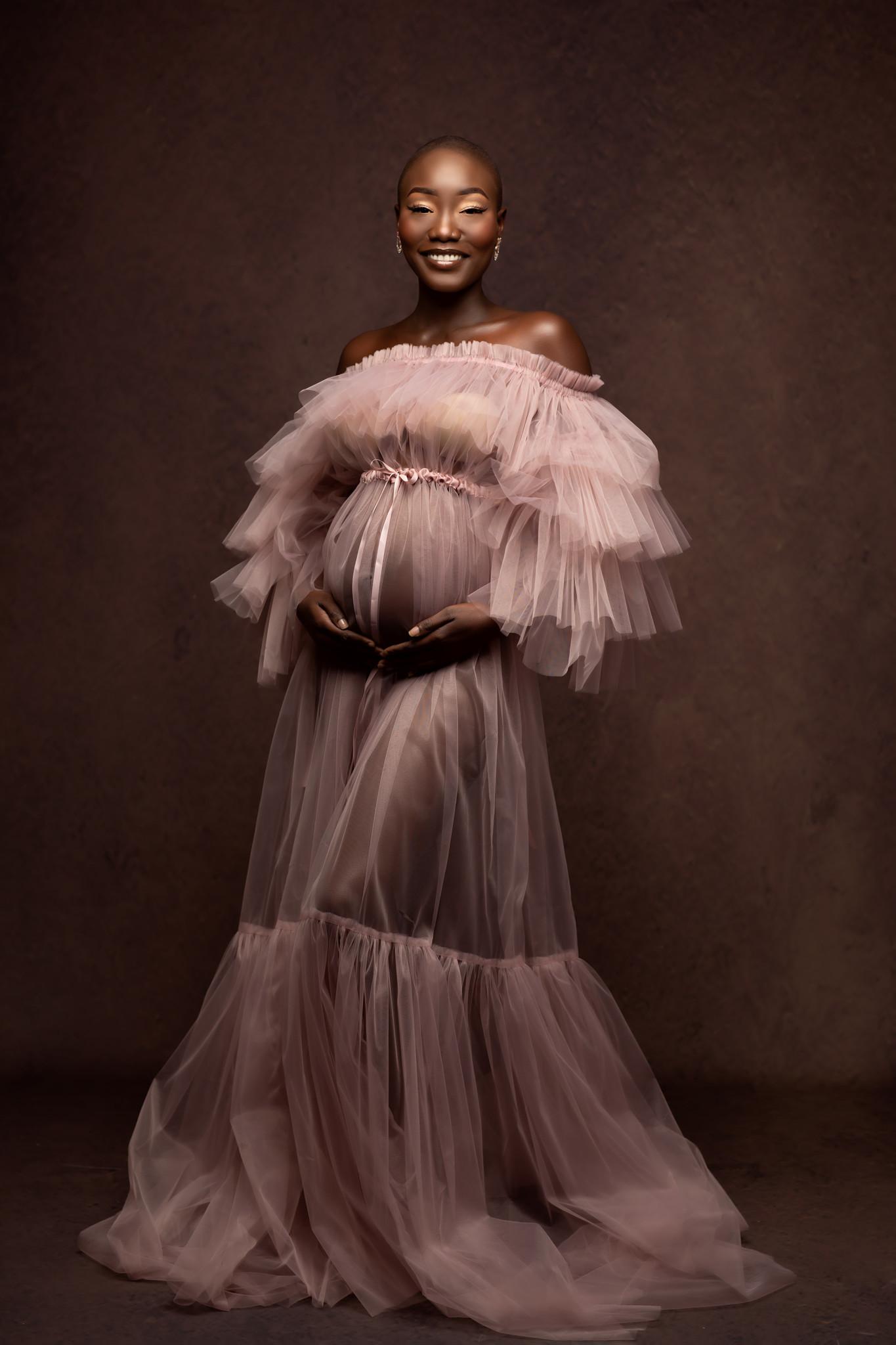 maternity photographer with gowns