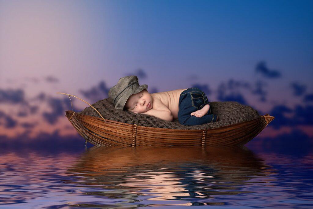 newborn portrait in boat