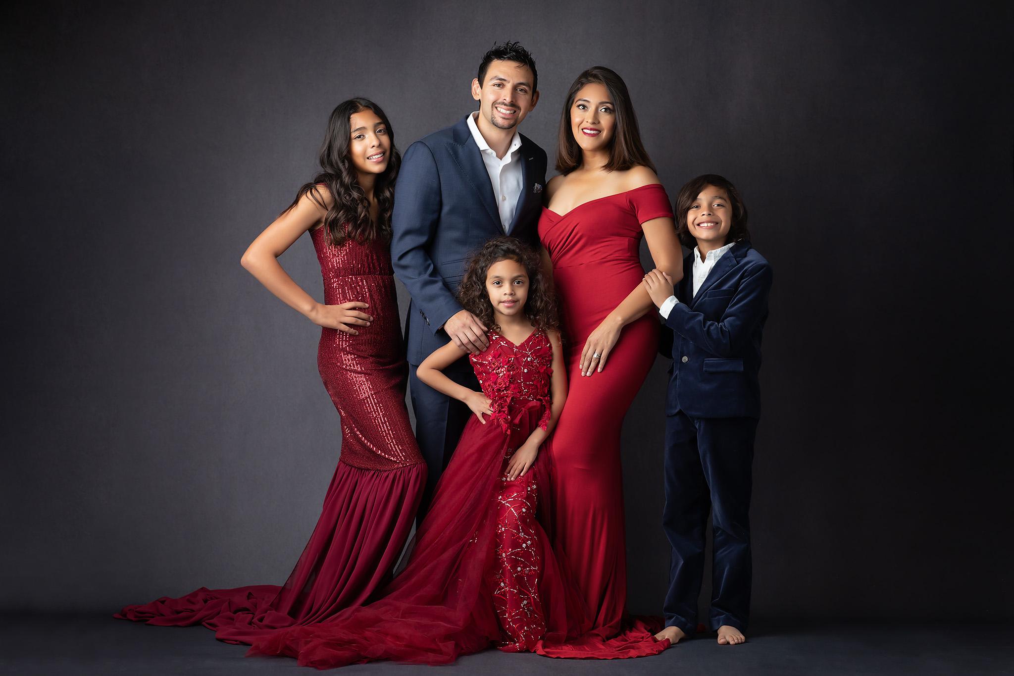 formal family portraits in studio