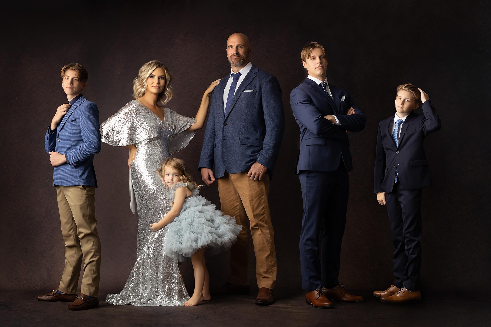 formal family portraits in studio