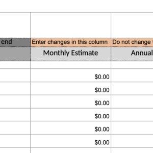 Cost of Doing Business Worksheet